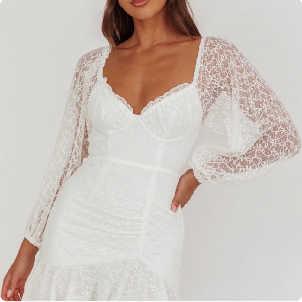 Selfie Leslie Ivory Lace Dress